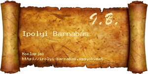 Ipolyi Barnabás névjegykártya